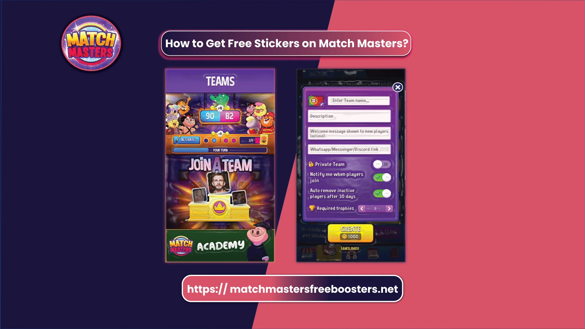 Match Masters Teams Guide